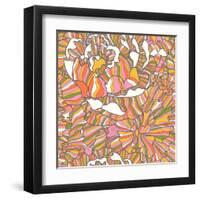 Bright Pattern Made of Peony Flowers-smilewithjul-Framed Art Print