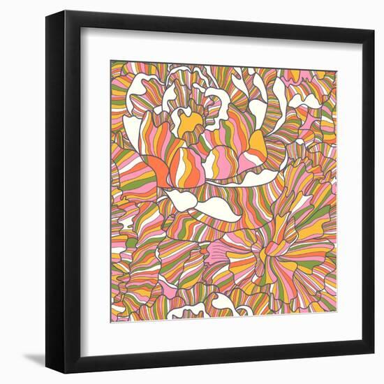 Bright Pattern Made of Peony Flowers-smilewithjul-Framed Art Print