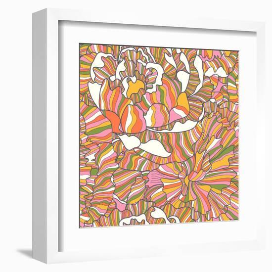 Bright Pattern Made of Peony Flowers-smilewithjul-Framed Art Print