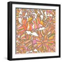 Bright Pattern Made of Peony Flowers-smilewithjul-Framed Art Print