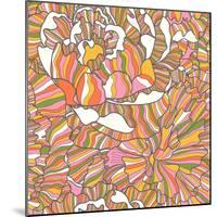 Bright Pattern Made of Peony Flowers-smilewithjul-Mounted Art Print