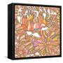 Bright Pattern Made of Peony Flowers-smilewithjul-Framed Stretched Canvas