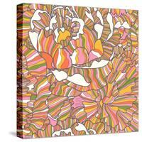 Bright Pattern Made of Peony Flowers-smilewithjul-Stretched Canvas