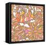 Bright Pattern Made of Peony Flowers-smilewithjul-Framed Stretched Canvas
