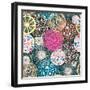 Bright Pattern with Flowers and Birds-Tanor-Framed Art Print