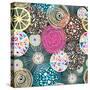 Bright Pattern with Flowers and Birds-Tanor-Stretched Canvas