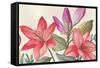 Bright Red Flora-Jacob Q-Framed Stretched Canvas