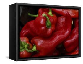 Bright Red Peppers at Farmers Market, Portland, Maine-Nance Trueworthy-Framed Stretched Canvas