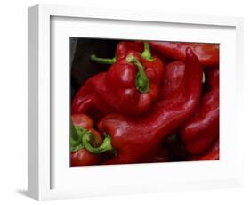 Bright Red Peppers at Farmers Market, Portland, Maine-Nance Trueworthy-Framed Photographic Print