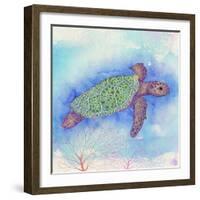 Bright Sea turtle-Kimberly Glover-Framed Giclee Print