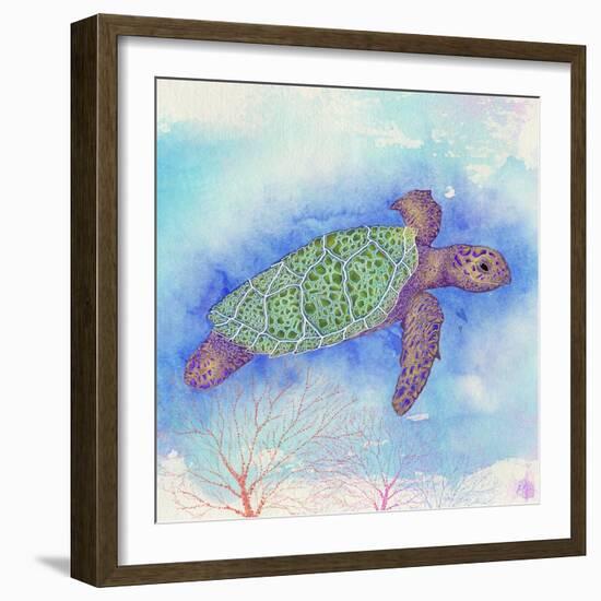 Bright Sea turtle-Kimberly Glover-Framed Giclee Print
