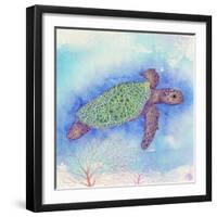 Bright Sea turtle-Kimberly Glover-Framed Giclee Print