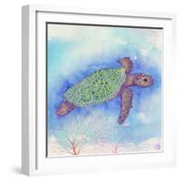 Bright Sea turtle-Kimberly Glover-Framed Giclee Print