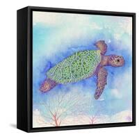 Bright Sea turtle-Kimberly Glover-Framed Stretched Canvas