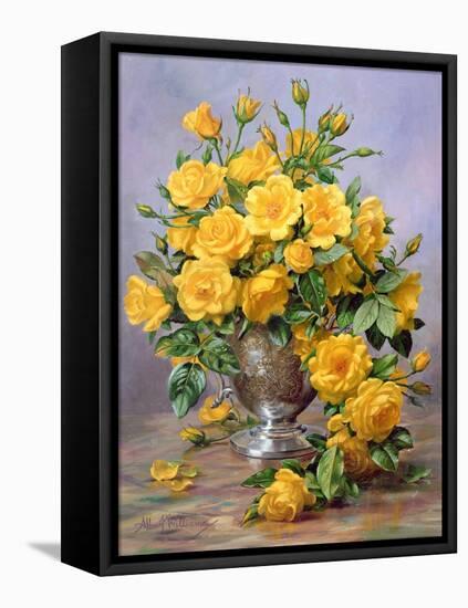 Bright Smile - Roses in a Silver Vase-Albert Williams-Framed Stretched Canvas