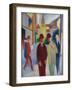 Bright street with people. 1914-August Macke-Framed Giclee Print