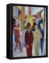Bright street with people. 1914-August Macke-Framed Stretched Canvas