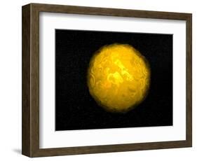 Bright Sun Shining in the Universe with Starry Background-null-Framed Art Print