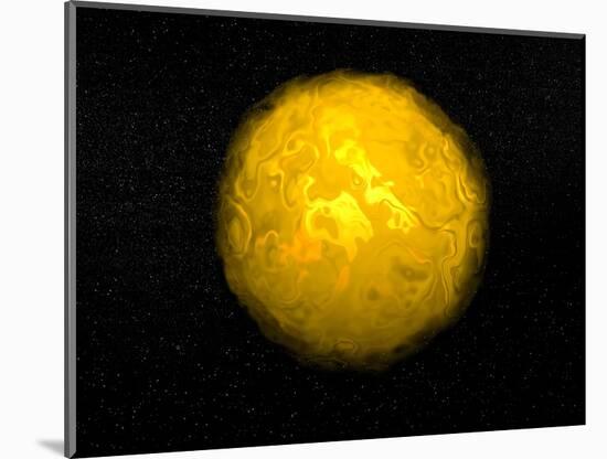 Bright Sun Shining in the Universe with Starry Background-null-Mounted Art Print