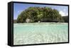 Bright Sunlight Dances across a Shallow Sand Seafloor in Palau's Lagoon-Stocktrek Images-Framed Stretched Canvas