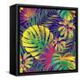 Bright Tropical Pattern with Exotic Fronds-Andriy Lipkan-Framed Stretched Canvas