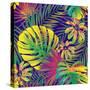 Bright Tropical Pattern with Exotic Fronds-Andriy Lipkan-Stretched Canvas