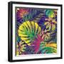 Bright Tropical Pattern with Exotic Fronds-Andriy Lipkan-Framed Art Print