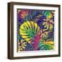 Bright Tropical Pattern with Exotic Fronds-Andriy Lipkan-Framed Art Print