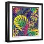 Bright Tropical Pattern with Exotic Fronds-Andriy Lipkan-Framed Art Print