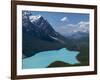 Bright Turquoise Colored Peyto Lake from the Bow Summit in Banff National Park, Canada.-Howard Newcomb-Framed Photographic Print