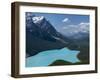 Bright Turquoise Colored Peyto Lake from the Bow Summit in Banff National Park, Canada.-Howard Newcomb-Framed Photographic Print