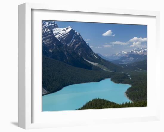 Bright Turquoise Colored Peyto Lake from the Bow Summit in Banff National Park, Canada.-Howard Newcomb-Framed Photographic Print