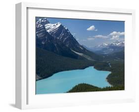 Bright Turquoise Colored Peyto Lake from the Bow Summit in Banff National Park, Canada.-Howard Newcomb-Framed Photographic Print