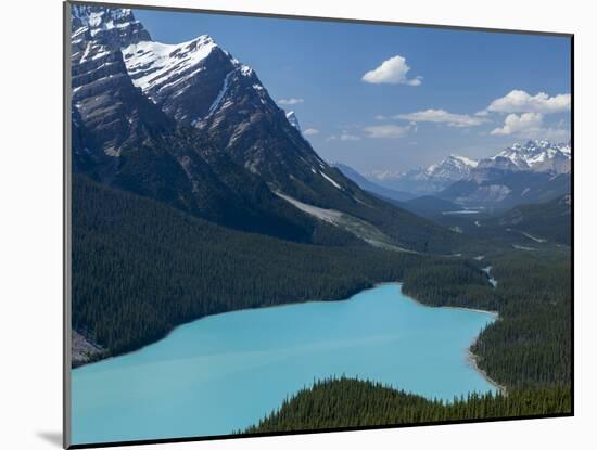 Bright Turquoise Colored Peyto Lake from the Bow Summit in Banff National Park, Canada.-Howard Newcomb-Mounted Photographic Print