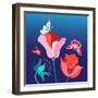Bright with Different Flowers and Butterflies-Tatiana Korchemkina-Framed Art Print