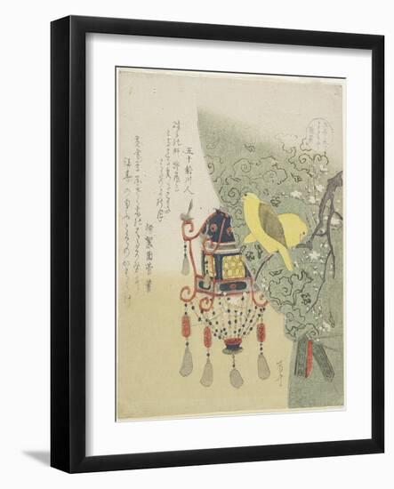 Bright Yellow Canary Bird, C. 1820-Ryuryukyo Shinsai-Framed Giclee Print