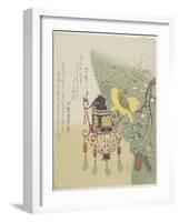 Bright Yellow Canary Bird, C. 1820-Ryuryukyo Shinsai-Framed Giclee Print