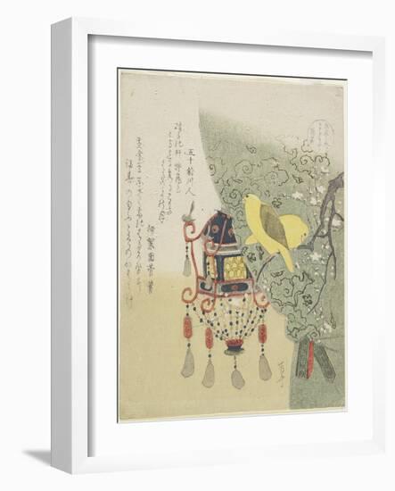 Bright Yellow Canary Bird, C. 1820-Ryuryukyo Shinsai-Framed Giclee Print