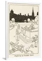 Brightening Up Trafalgar Square-William Heath Robinson-Framed Art Print