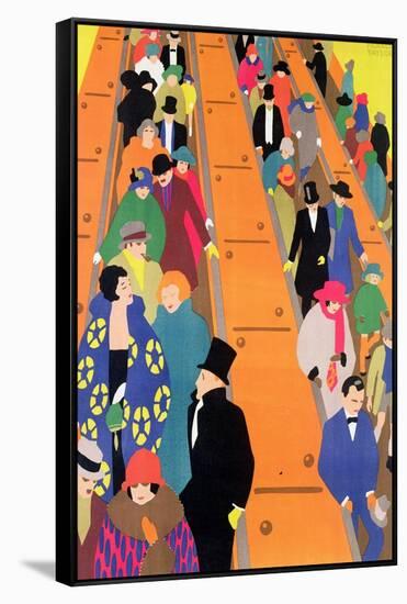 Brightest London is Best Reached by Underground, 1924, Printed by the Dangerfield Co-Horace Taylor-Framed Stretched Canvas