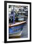 Brightly Coloured Fishing Boat at Negombo Lagoon, Negombo, Sri Lanka, Asia-John Woodworth-Framed Photographic Print