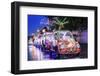 Brightly Coloured Illuminated Pedal Cars in Yogyakarta City, Java, Indonesia, Southeast Asia, Asia-Alex Robinson-Framed Photographic Print