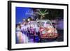 Brightly Coloured Illuminated Pedal Cars in Yogyakarta City, Java, Indonesia, Southeast Asia, Asia-Alex Robinson-Framed Photographic Print