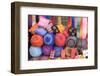 Brightly-coloured pillows, cushions, fabrics and tapestries-Natalie Tepper-Framed Photo