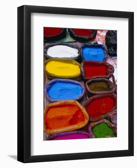 Brightly Coloured Powder for Offerings, Kathmandu, Kathmandu Valley, Nepal, Asia-Bruno Morandi-Framed Photographic Print