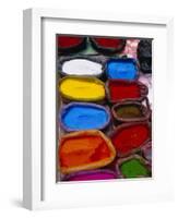 Brightly Coloured Powder for Offerings, Kathmandu, Kathmandu Valley, Nepal, Asia-Bruno Morandi-Framed Photographic Print