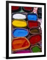 Brightly Coloured Powder for Offerings, Kathmandu, Kathmandu Valley, Nepal, Asia-Bruno Morandi-Framed Photographic Print