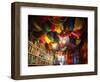 Brightly Dyed Wool Hanging from Roof of a Shop, Marrakech, Morrocco, North Africa, Africa-John Miller-Framed Photographic Print