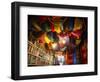 Brightly Dyed Wool Hanging from Roof of a Shop, Marrakech, Morrocco, North Africa, Africa-John Miller-Framed Photographic Print