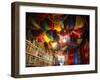 Brightly Dyed Wool Hanging from Roof of a Shop, Marrakech, Morrocco, North Africa, Africa-John Miller-Framed Photographic Print